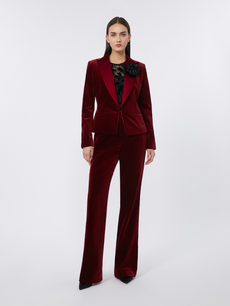 Velvet Tuxedo jacket - BORDEAUX - Max Mara