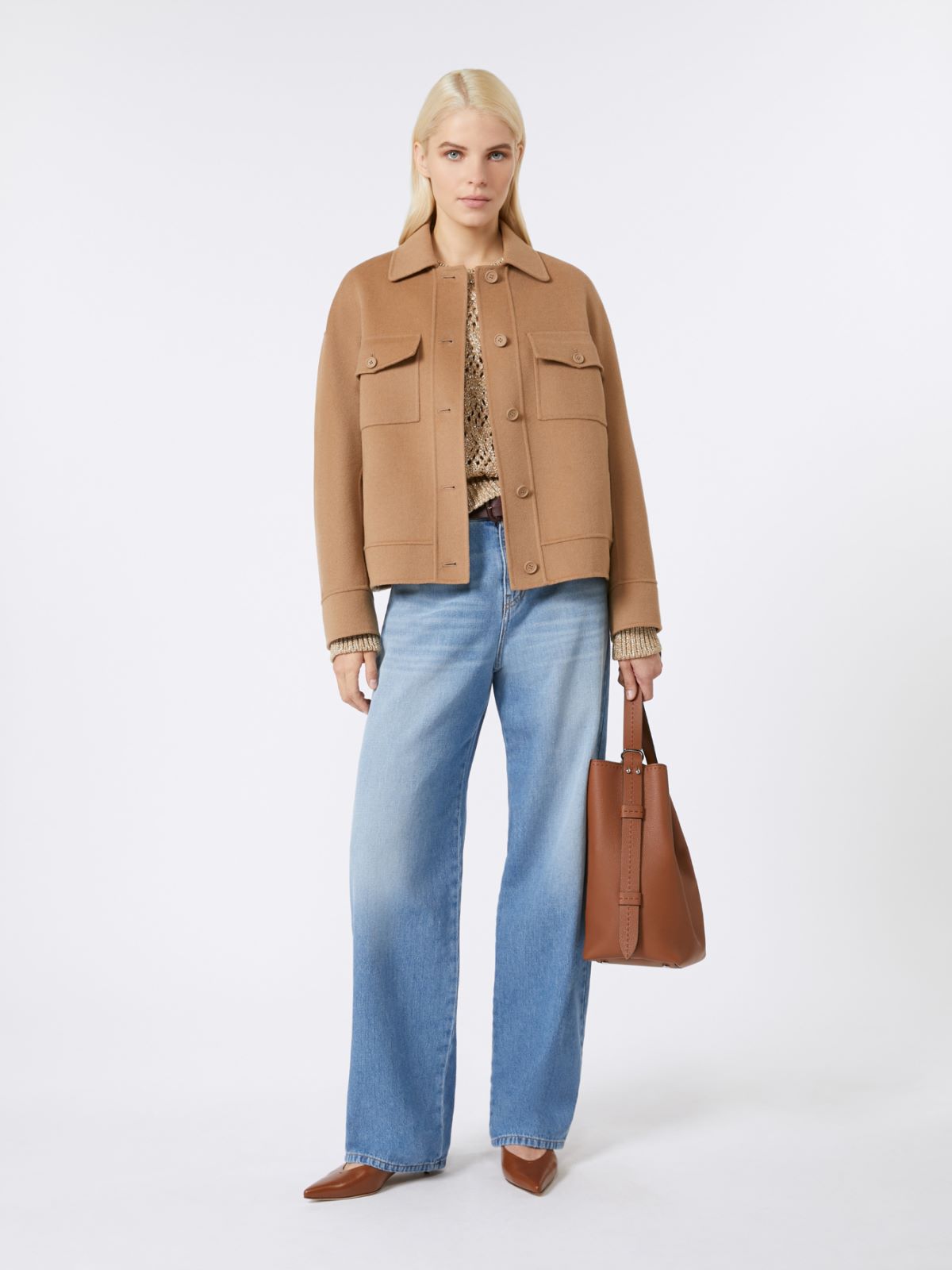 [フィエロ] ウール ブレンド ダブルフェイス ジャケット - CAMEL - Max Mara - 8