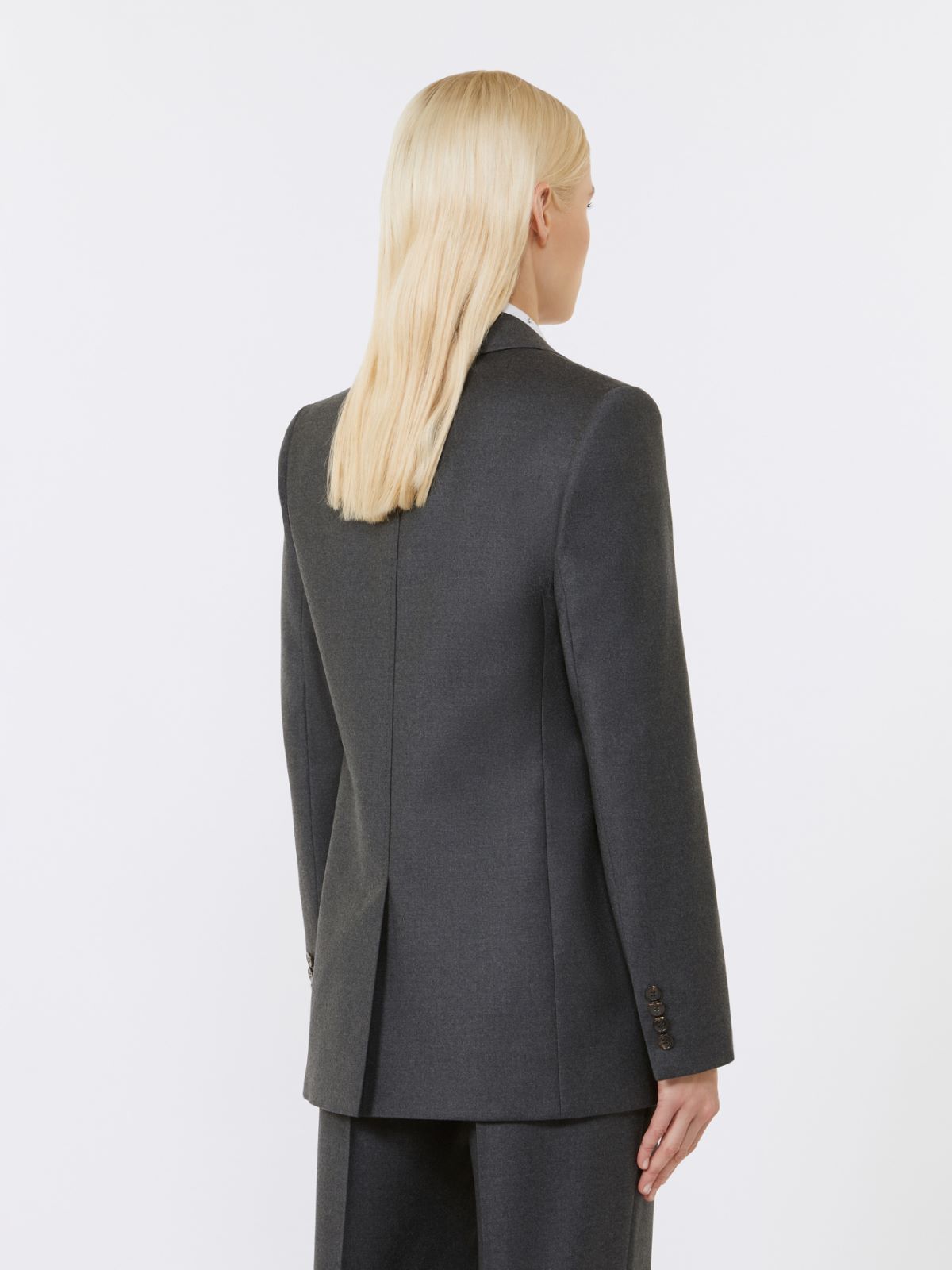 Blazer de franela de corte regular - GRIS OSCURO - Max Mara - 3