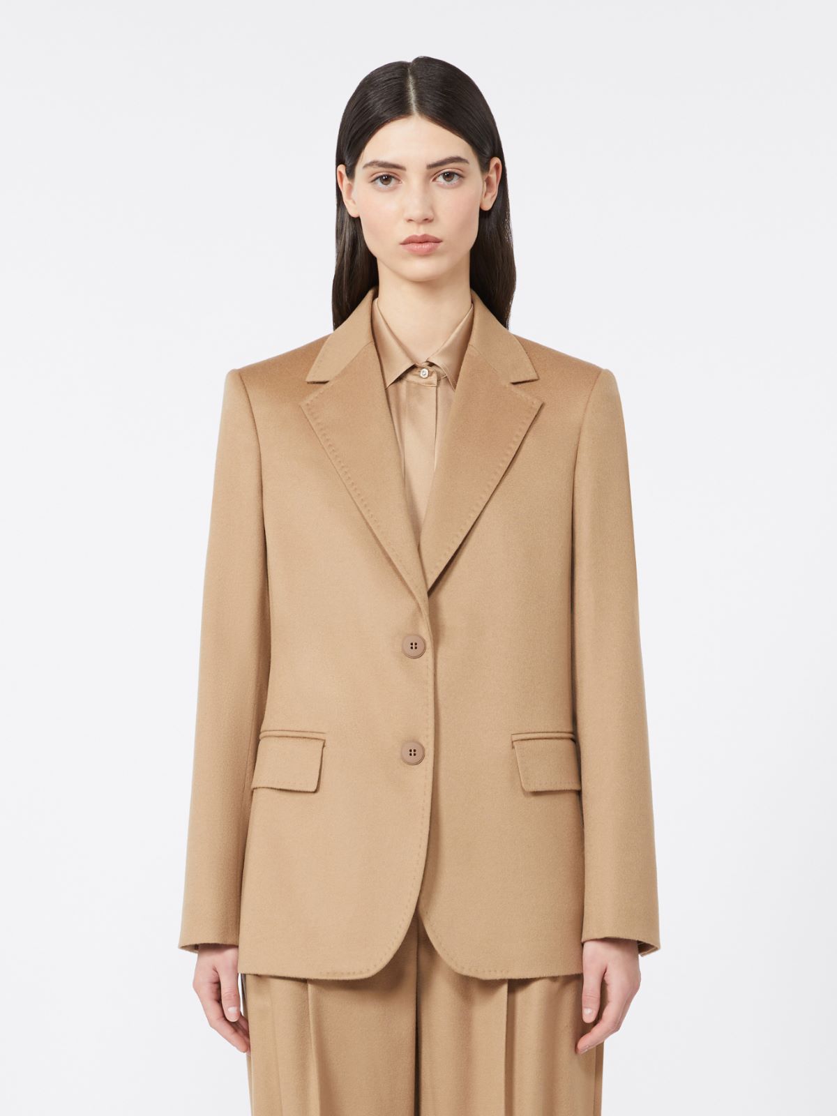 Single-breasted wool broadcloth blazer - CAMEL - Max Mara - 2