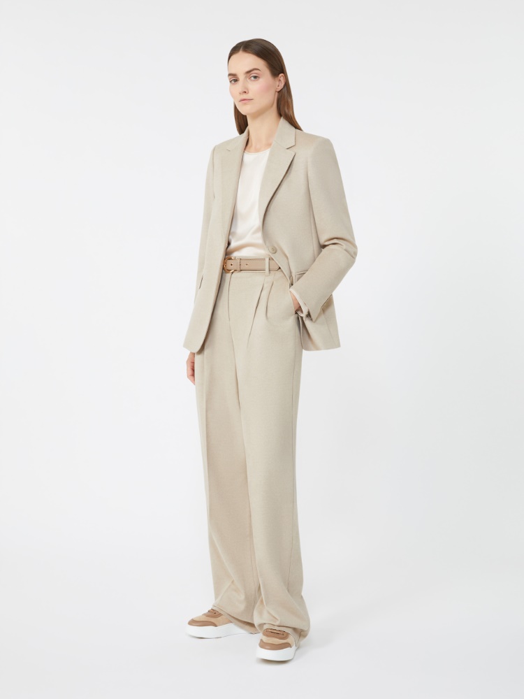 Single-breasted wool broadcloth blazer - BEIGE - Max Mara