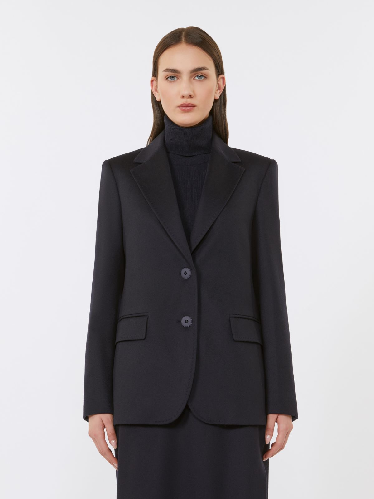Single-breasted wool broadcloth blazer - NAVY - Max Mara - 2
