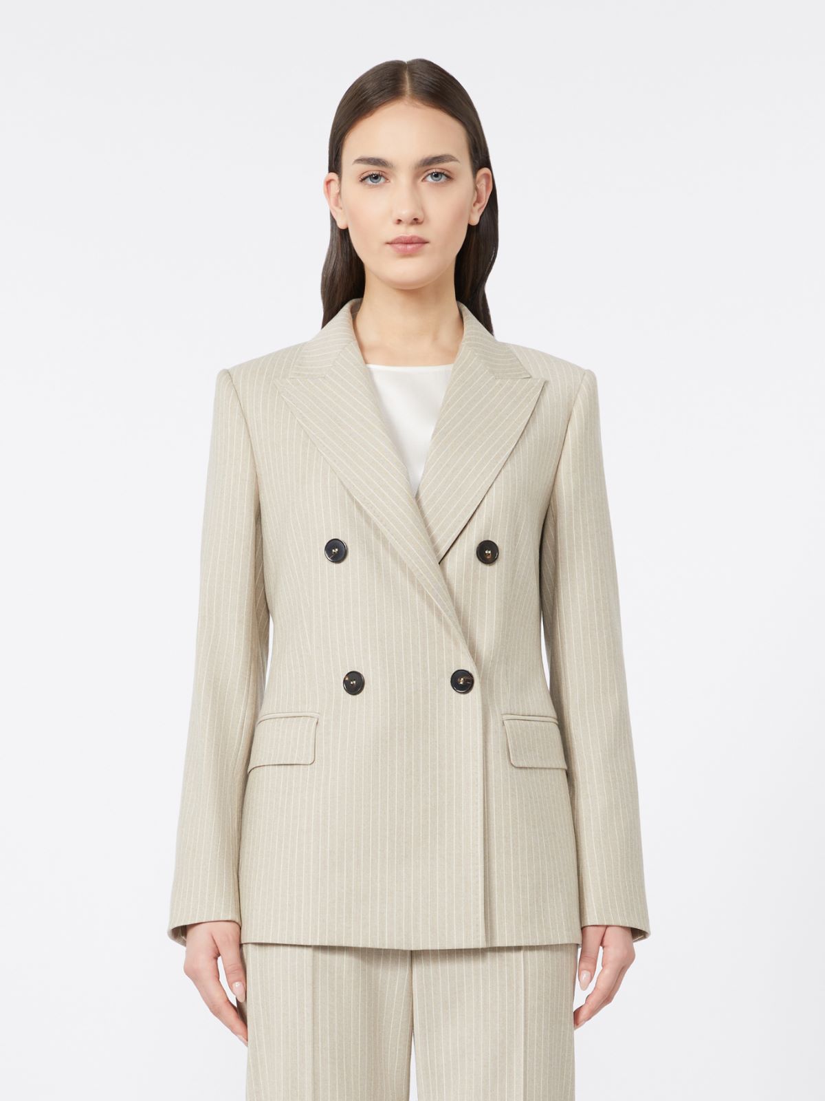 Blazer doppiopetto in flanella - BEIGE - Max Mara - 2