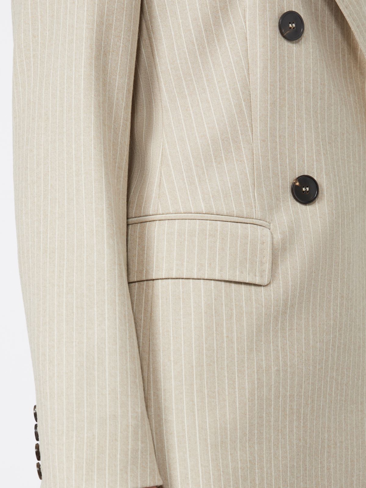 Blazer doppiopetto in flanella - BEIGE - Max Mara - 4