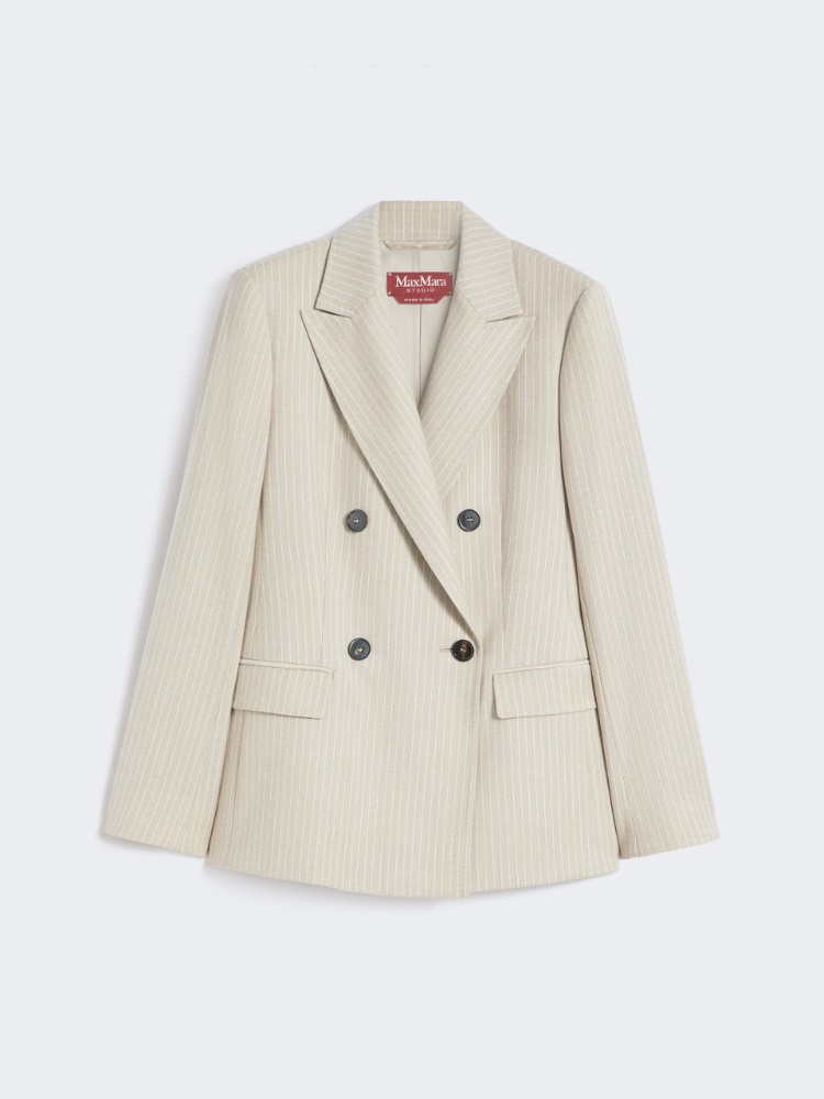 Double-breasted flannel blazer - BEIGE - Max Mara