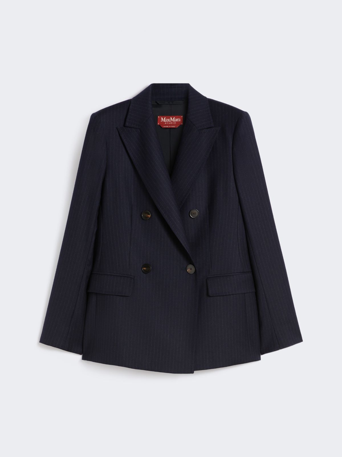 Double-breasted flannel blazer - NAVY - Max Mara - 9