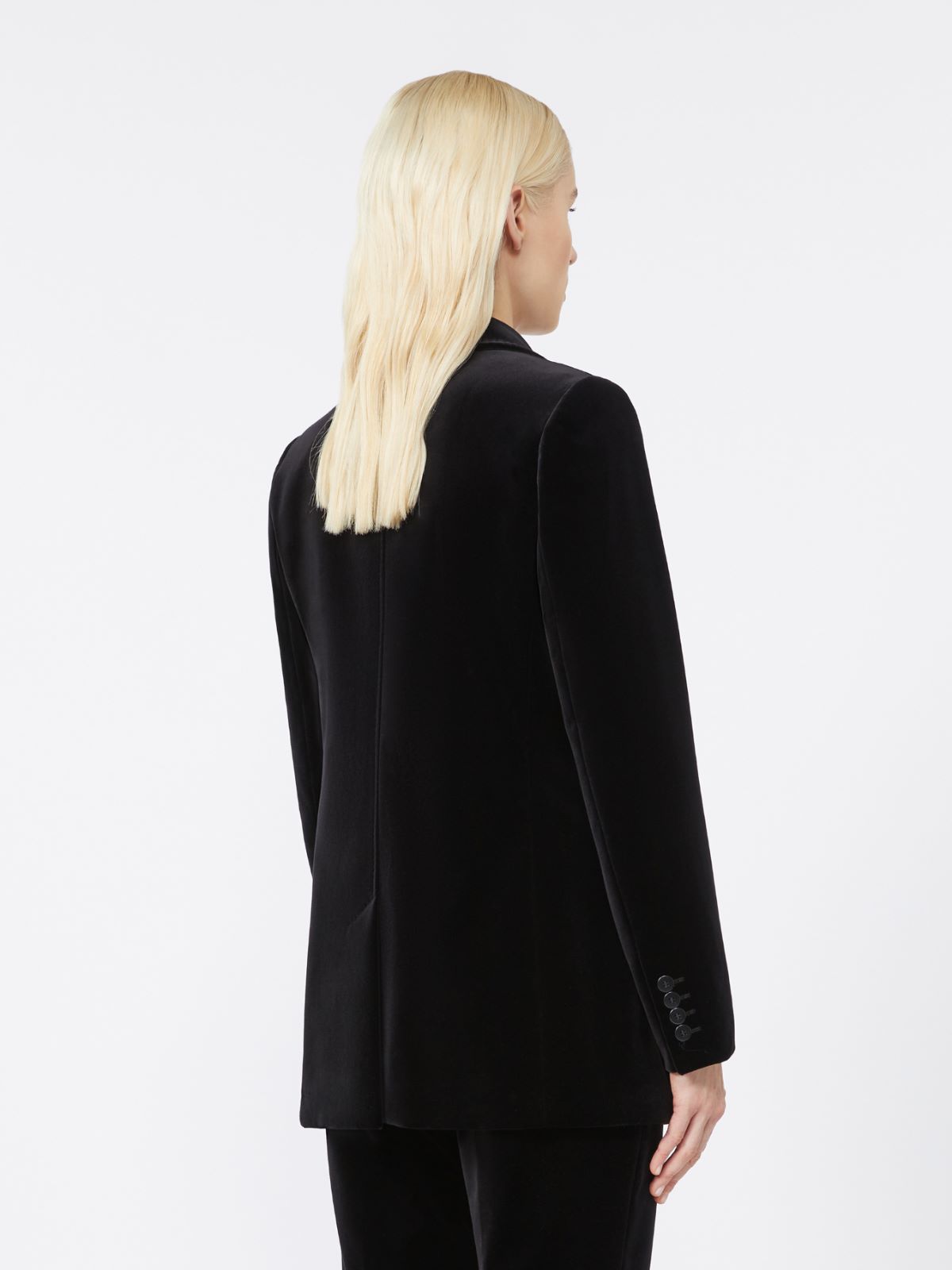 Smooth velvet blazer - BLACK - Max Mara - 3