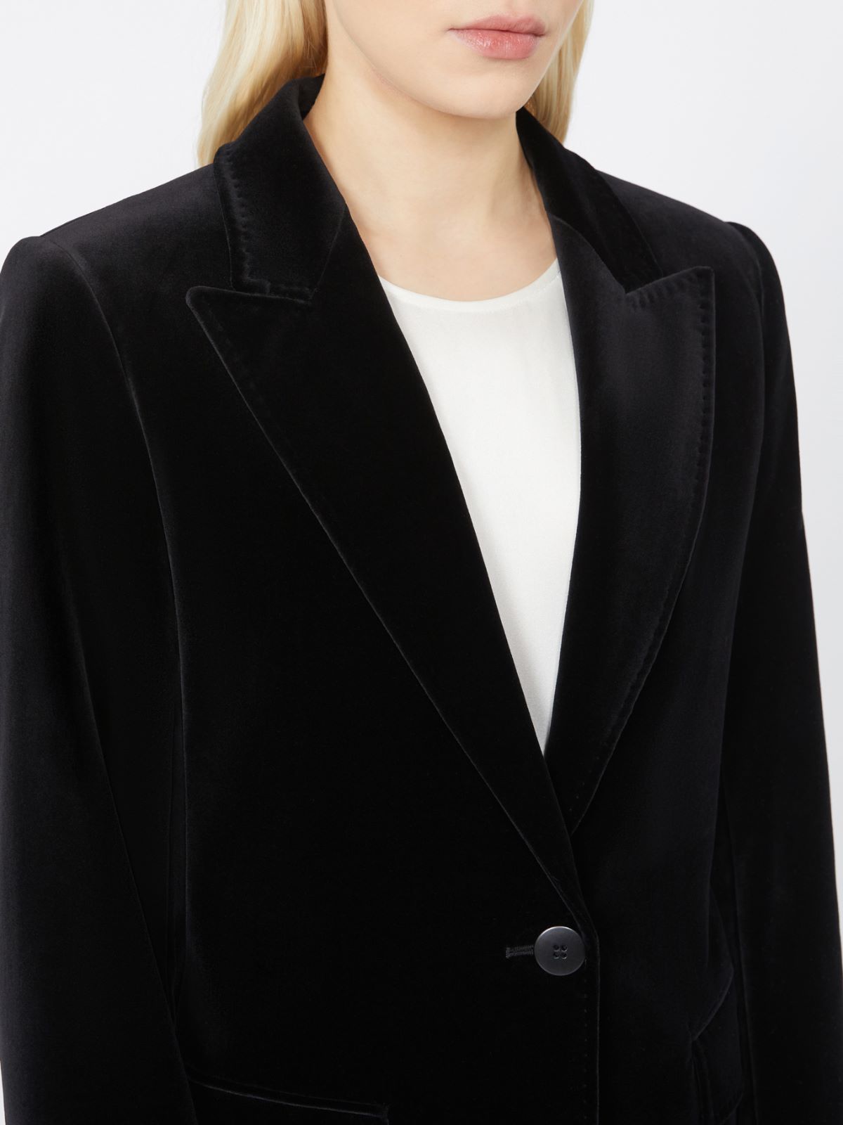 Smooth velvet blazer - BLACK - Max Mara - 4