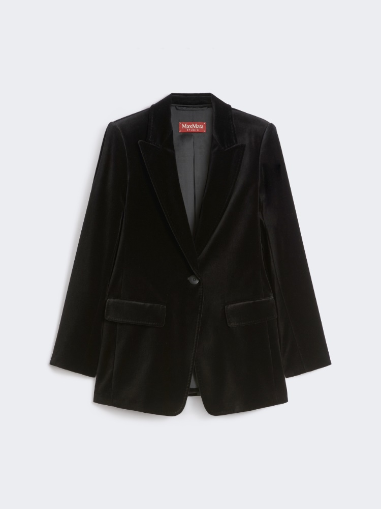 Smooth velvet blazer - BLACK - Max Mara