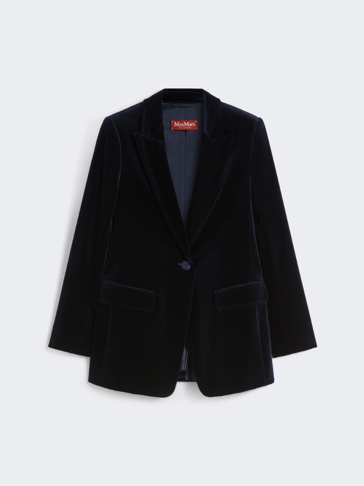 Smooth velvet blazer - NAVY - Max Mara