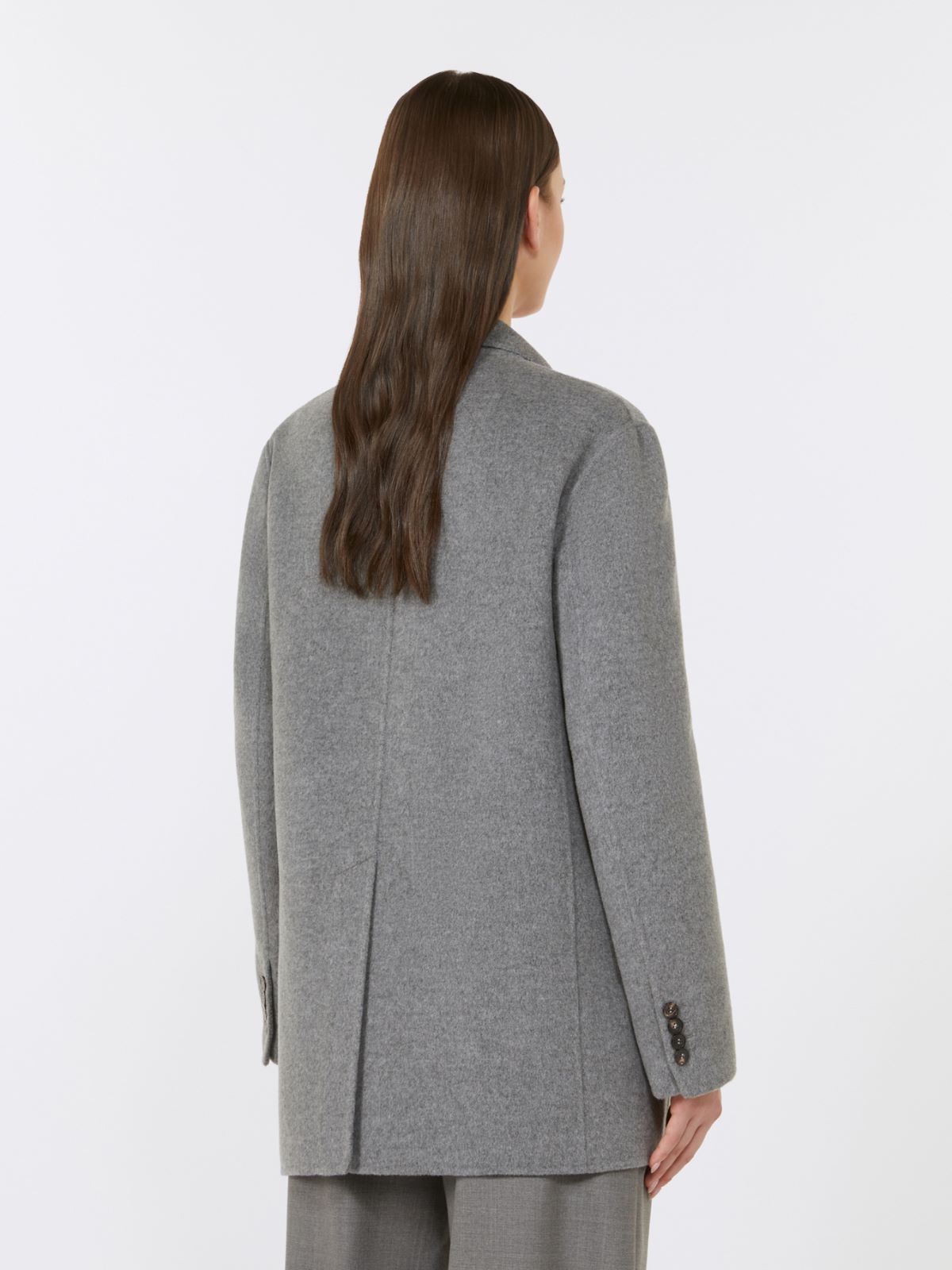 Blazer en double laine et soie - GRIS MOYEN - Max Mara - 3