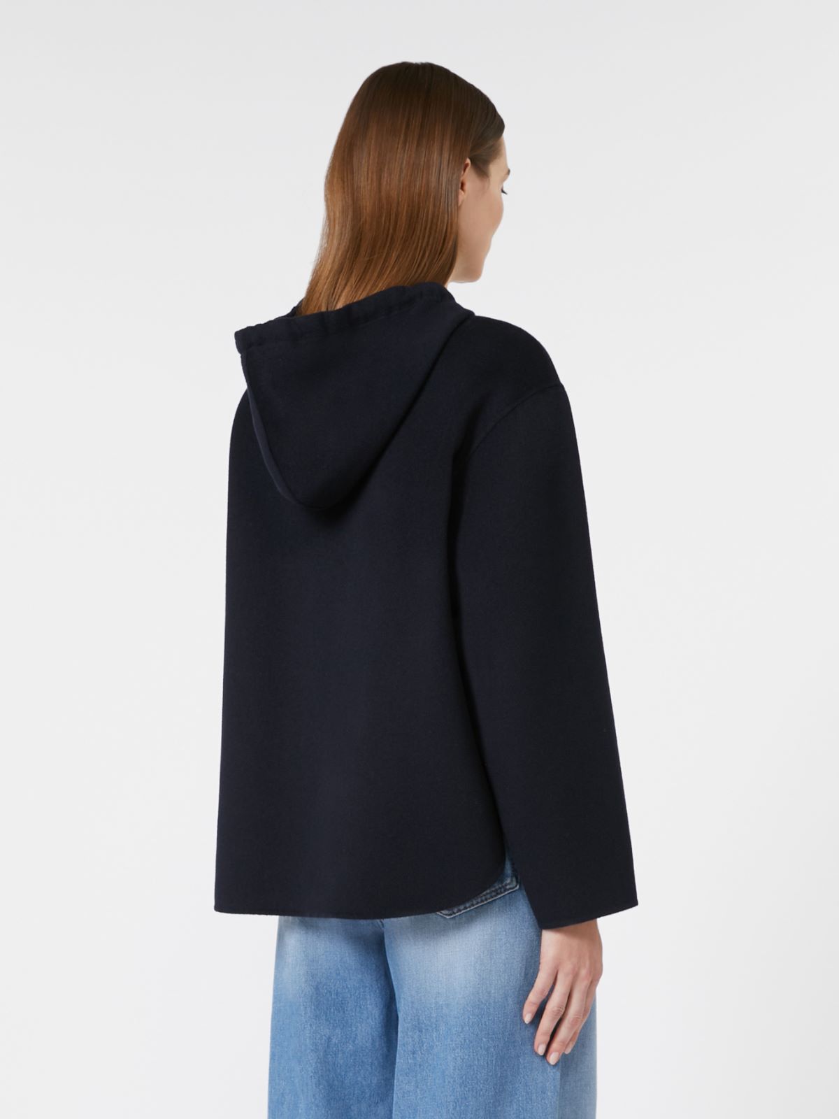 Bluza z wełny, kaszmiru i jedwabiu - GRANATOWY - Max Mara - 3