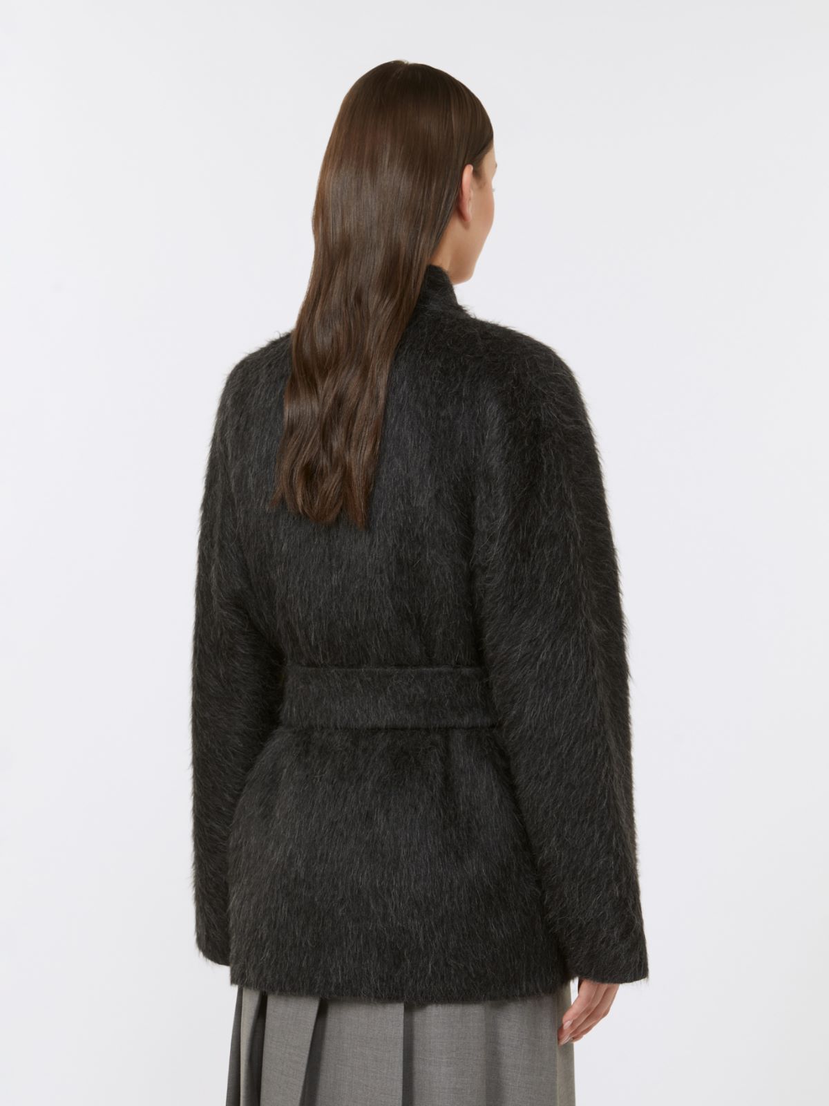 Wool and alpaca cardigan jacket - DARK GREY - Max Mara - 3