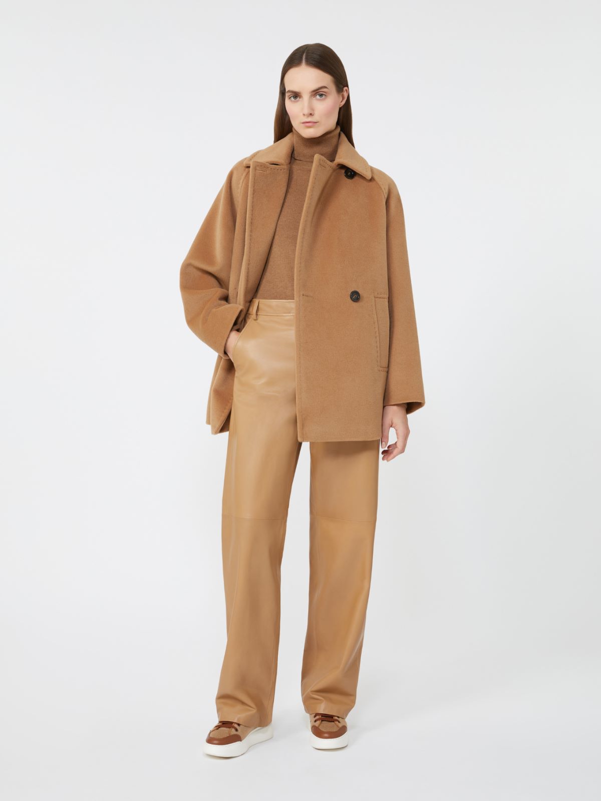 Double-breasted wool peacoat - CAMEL - Max Mara