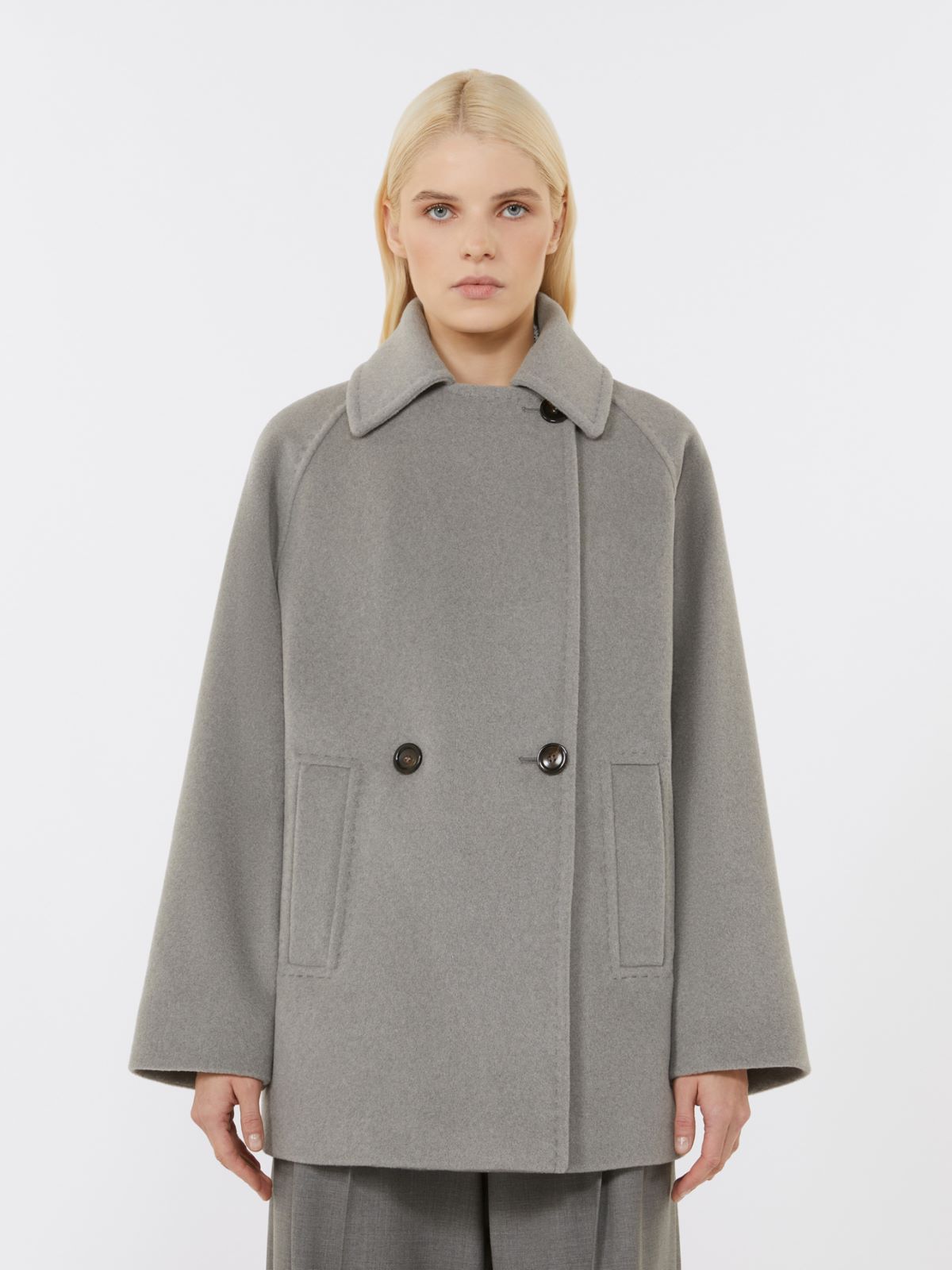 Caban con cierre cruzado de doble botón de lana - GRIS CLARO - Max Mara - 2