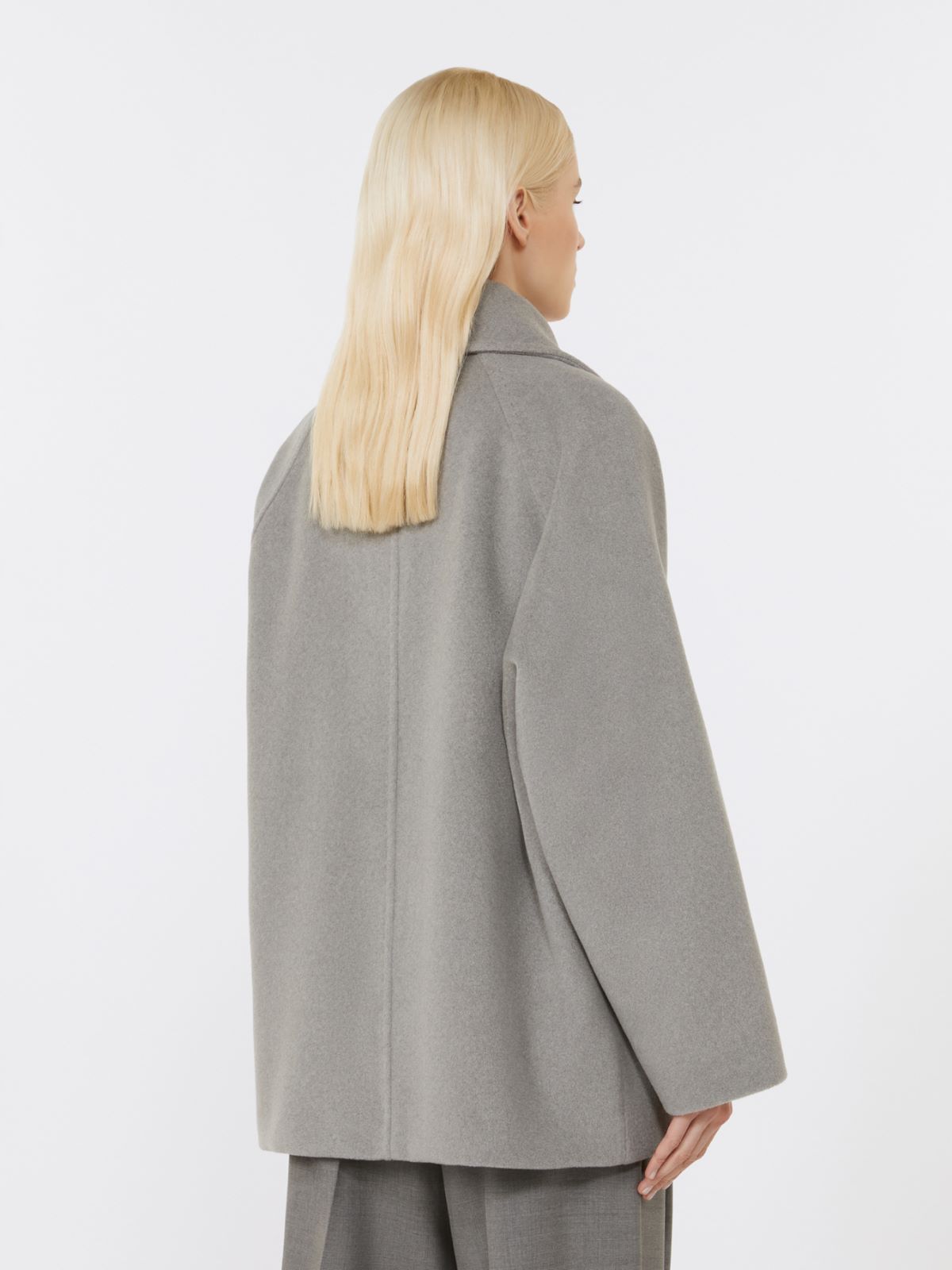 Caban con cierre cruzado de doble botón de lana - GRIS CLARO - Max Mara - 3