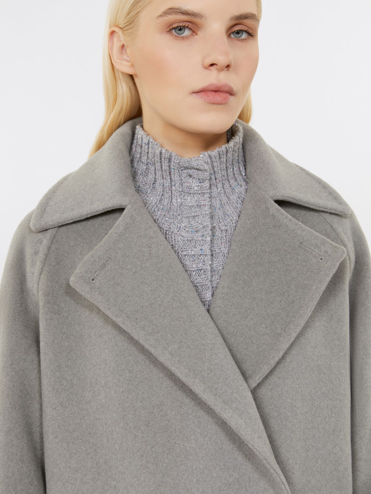 Caban con cierre cruzado de doble botón de lana - GRIS CLARO - Max Mara - 4