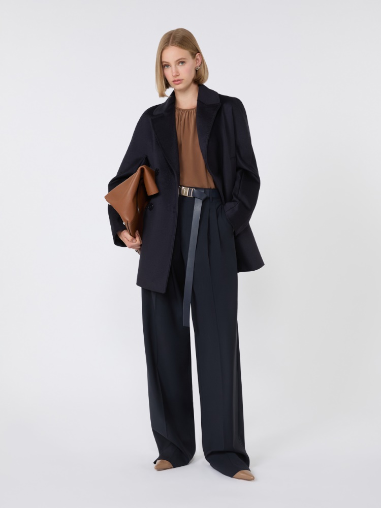 Double-breasted wool pea coat - NAVY - Max Mara