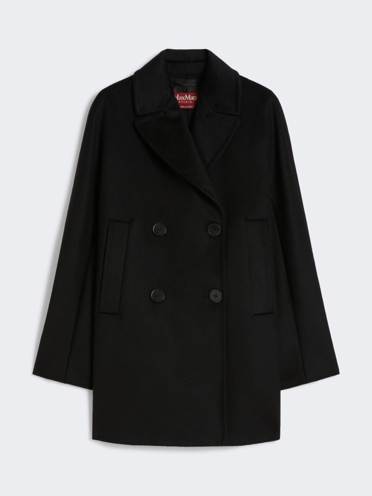 Double-breasted wool pea coat - BLACK - Max Mara - 9