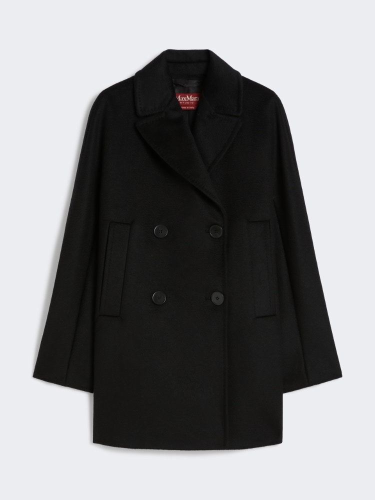 Double-breasted wool pea coat - BLACK - Max Mara