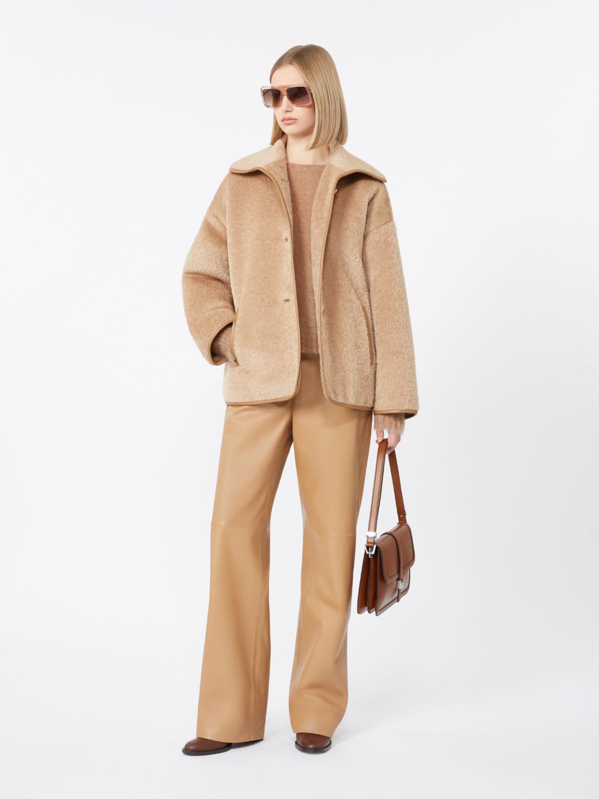 [ヴァデット] スーリーアルパカ オーバーサイズ ショート コート - CAMEL - Max Mara - 6