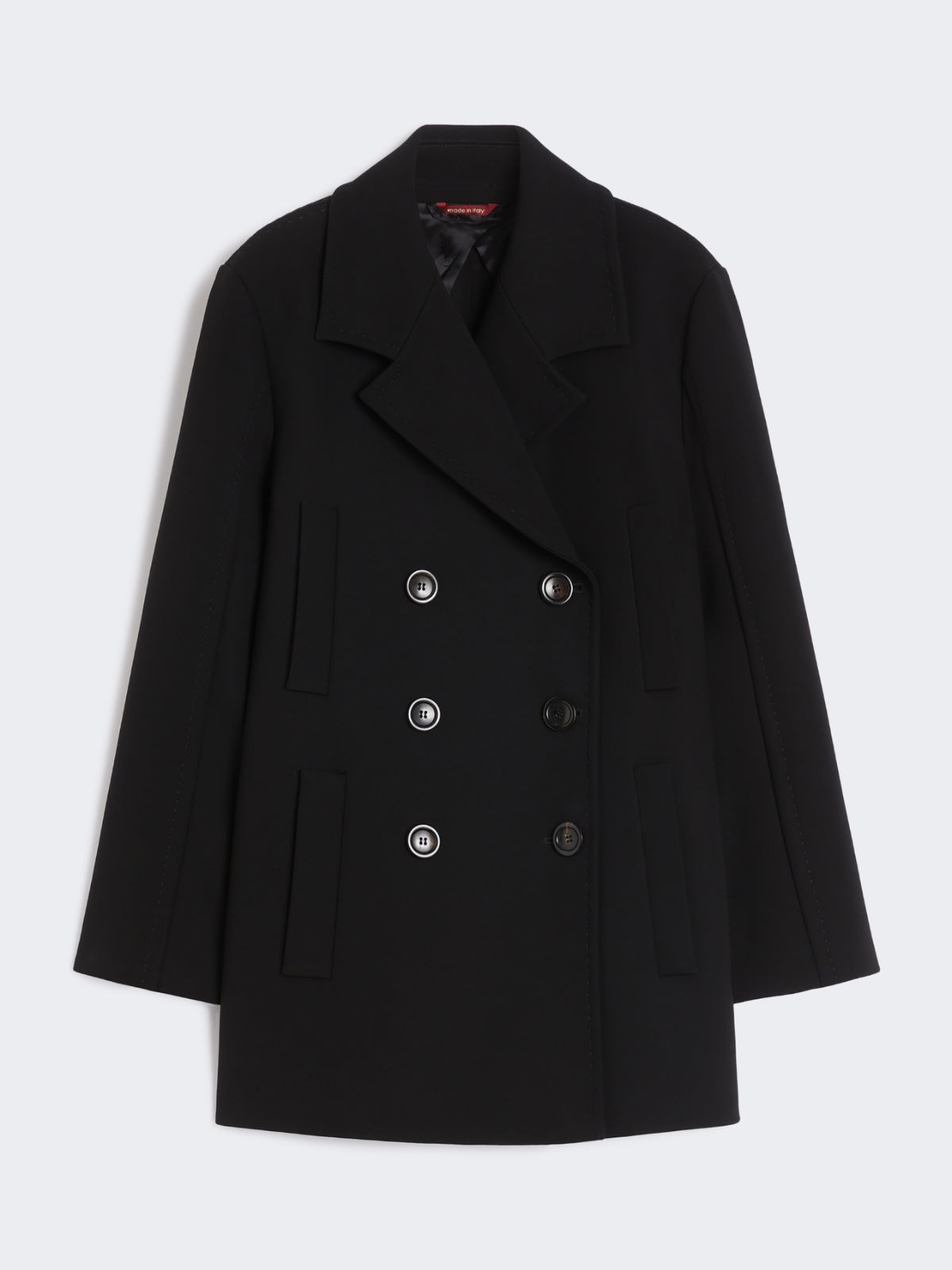 Double-breasted cady pea coat - BLACK - Max Mara - 9