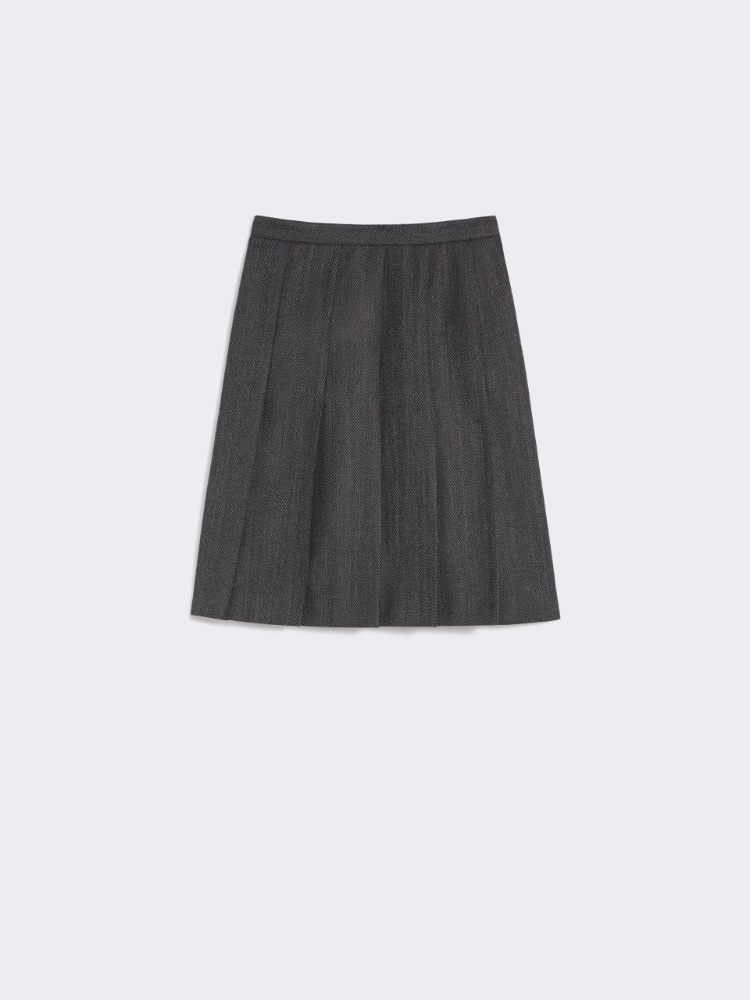 Plissierter Flanellrock - DUNKELGRAU - Max Mara