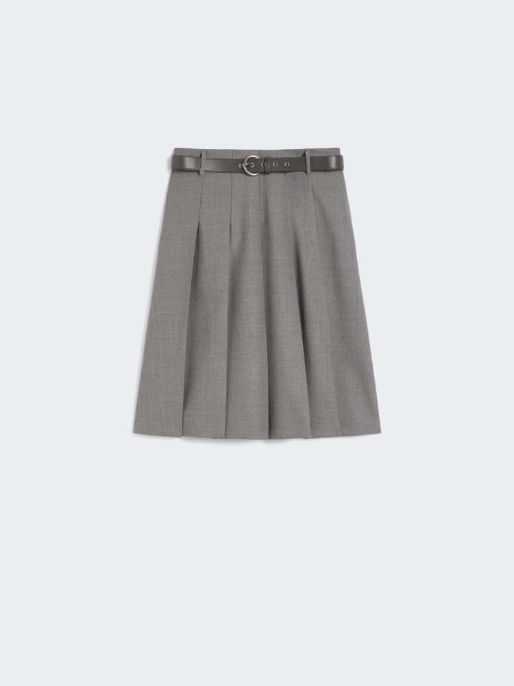 Pleated wool skirt - MEDIUM GREY - Max Mara