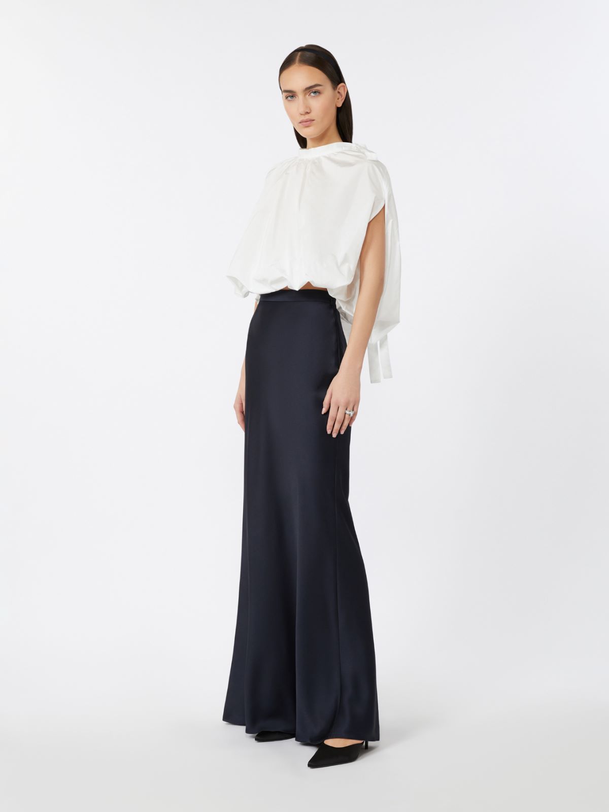 Flowing envers satin skirt - MIDNIGHTBLUE - Max Mara - 8