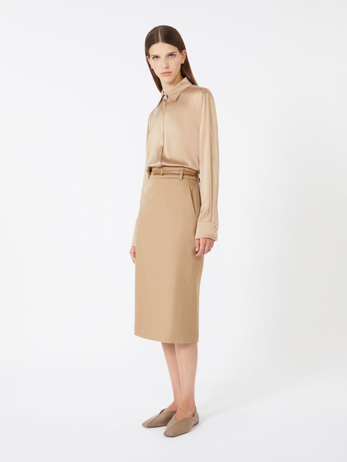 Wool pencil skirt - CAMEL - Max Mara