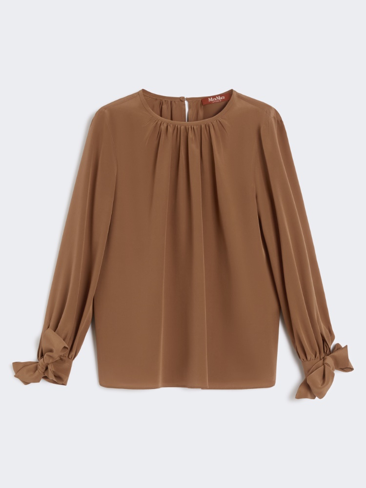 Tシャツ・カットソー Max Mara Camel stretch crepe Dover blouse Tops and T-shirts Brown and Camel Woman | Max Mara