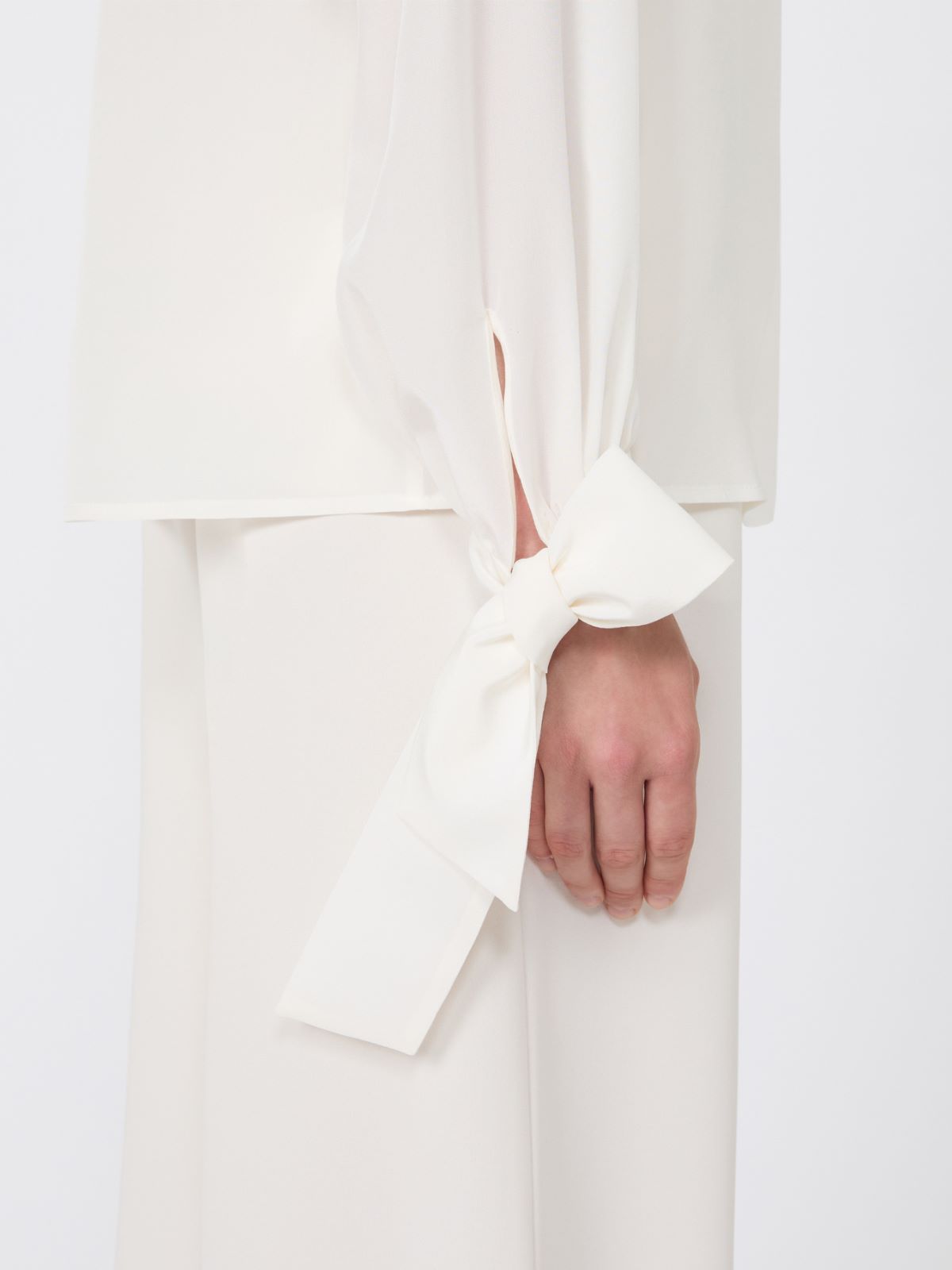 Blusa in crêpe de Chine di seta - AVORIO - Max Mara - 4