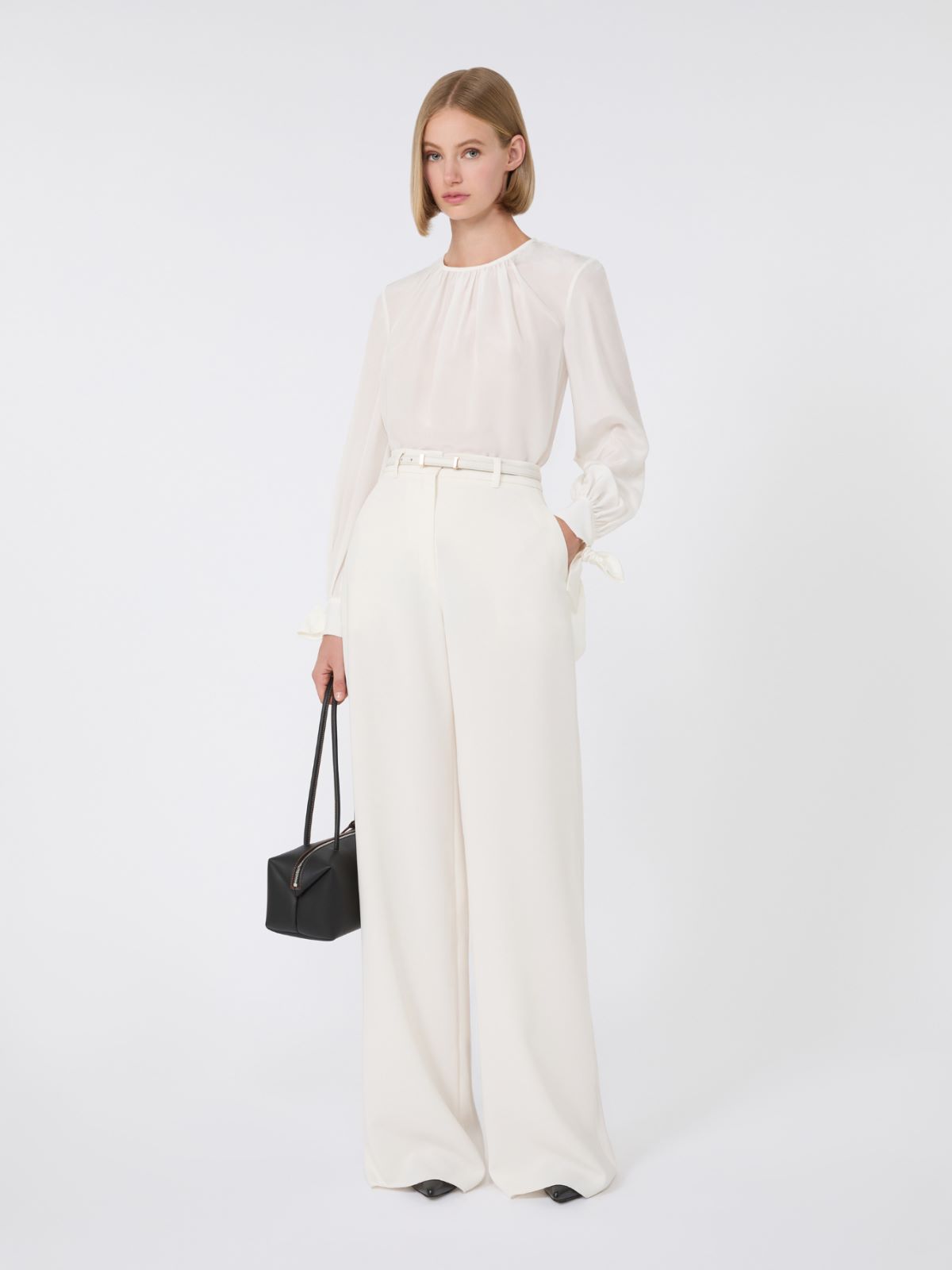Silk crepe de chine blouse - IVORY - Max Mara