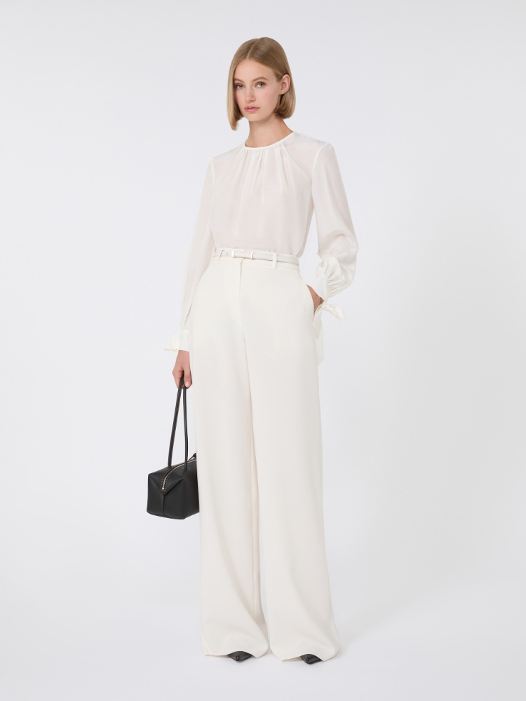 Bluse aus Crêpe-de-Chine-Seide - ELFENBEINFARBEN - Max Mara