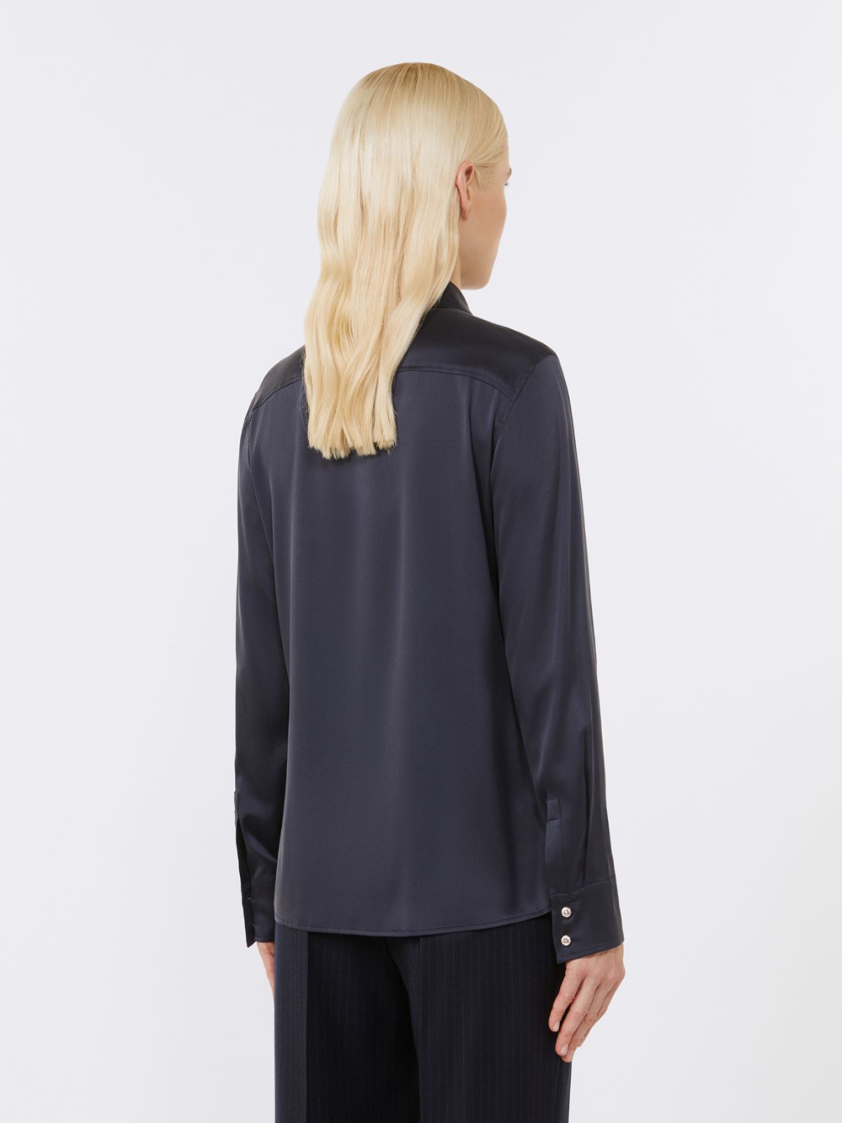 Pantalon en crêpe de laine - BLEU MARINE - Max Mara - 3