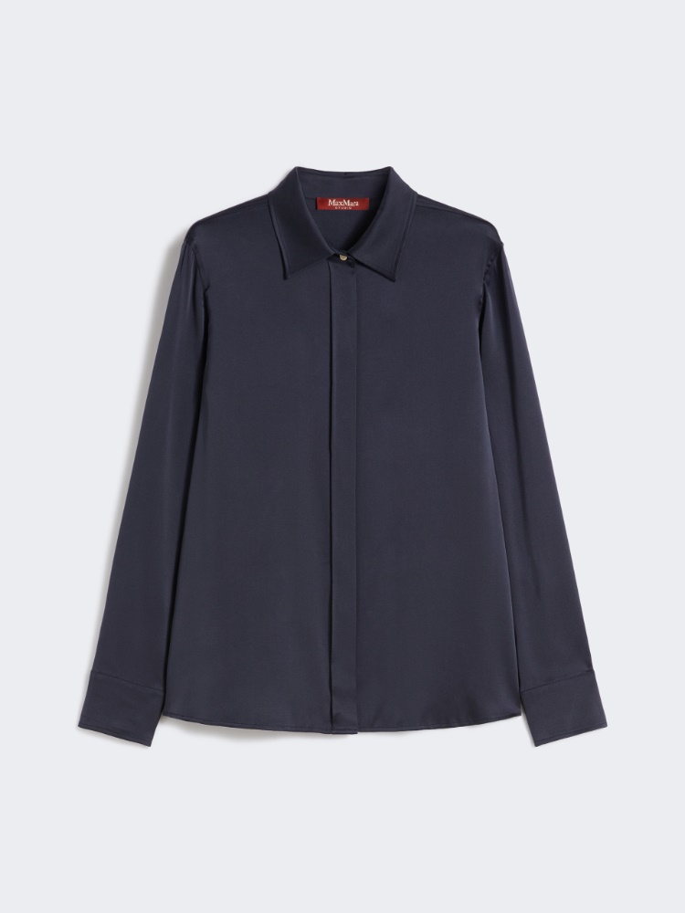 Classic silk satin shirt - ULTRAMARINE - Max Mara
