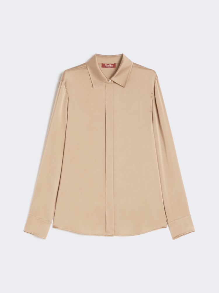 Classic silk satin shirt - CAMEL - Max Mara