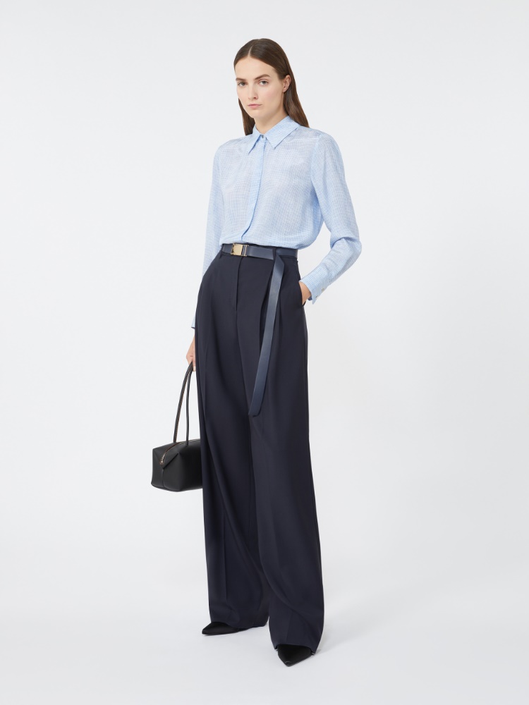 [ノラ] ピュア シルク シャツ - LIGHT BLUE - Max Mara