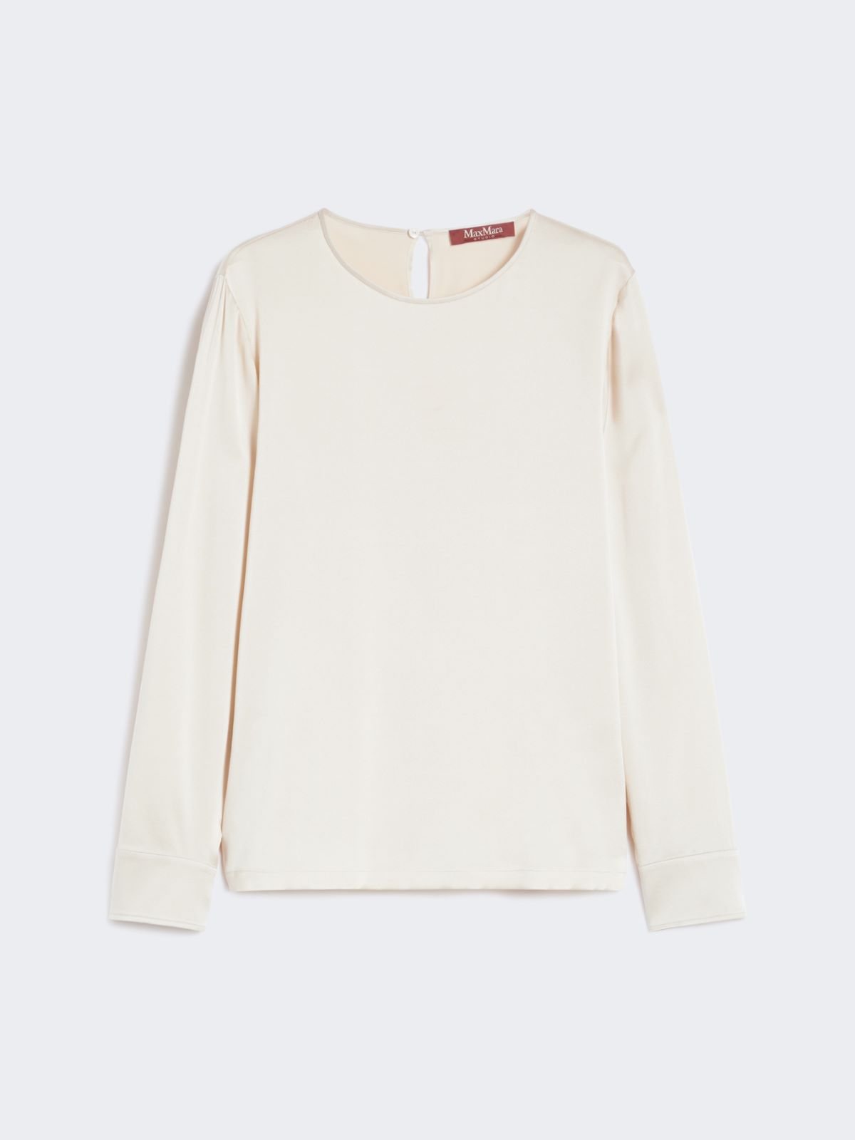 Crew-neck silk satin shirt - BEIGE - Max Mara - 9