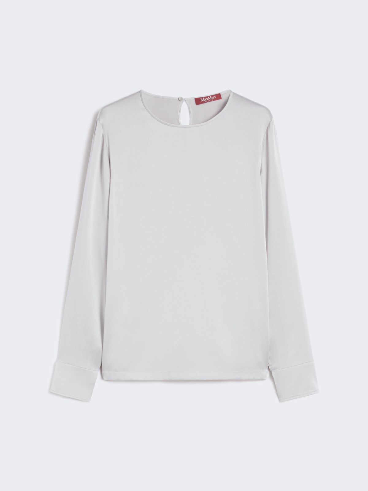 Crew-neck silk satin shirt - PEARL GREY - Max Mara - 9