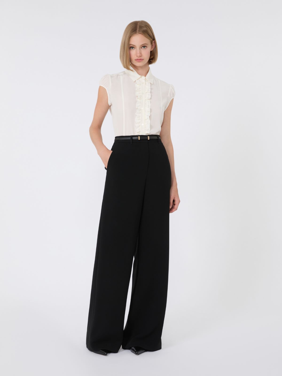 Washed silk shirt + IVORY - Max Mara