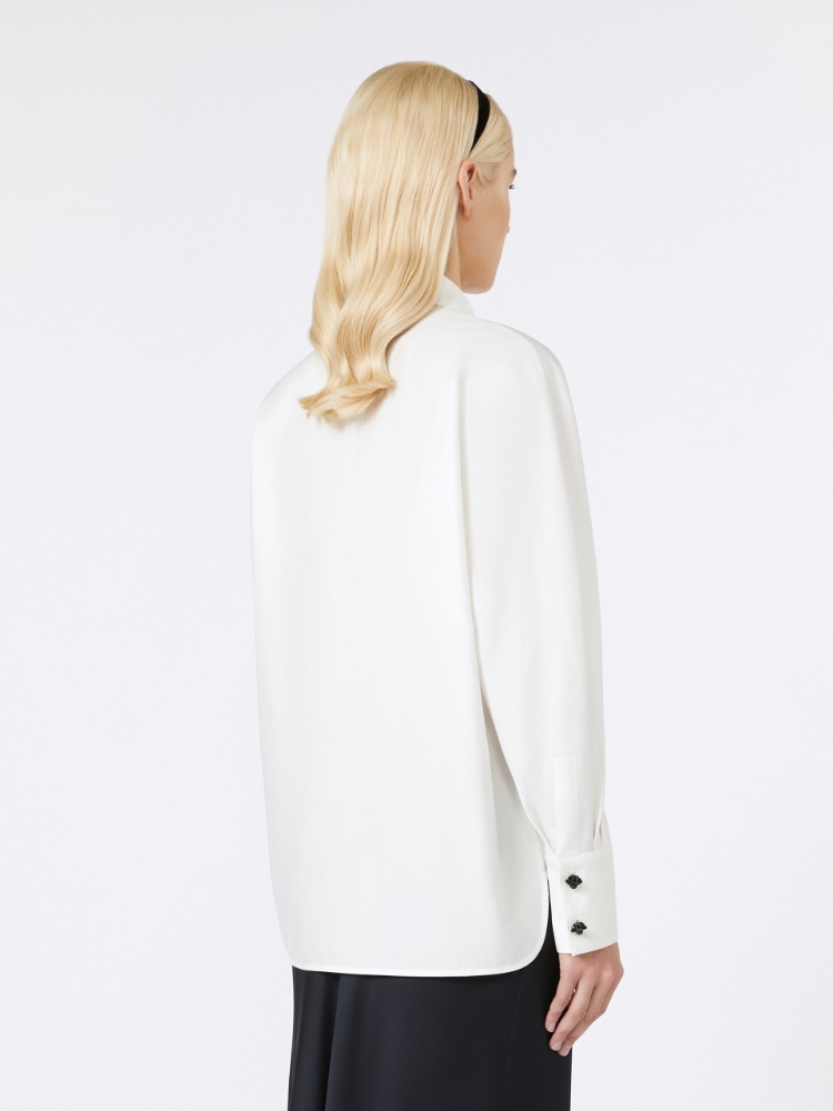 Tシャツ・カットソー Max Mara Studio ROLL - Cotton and silk poplin shirt Cotton and silk poplin shirt, white | 