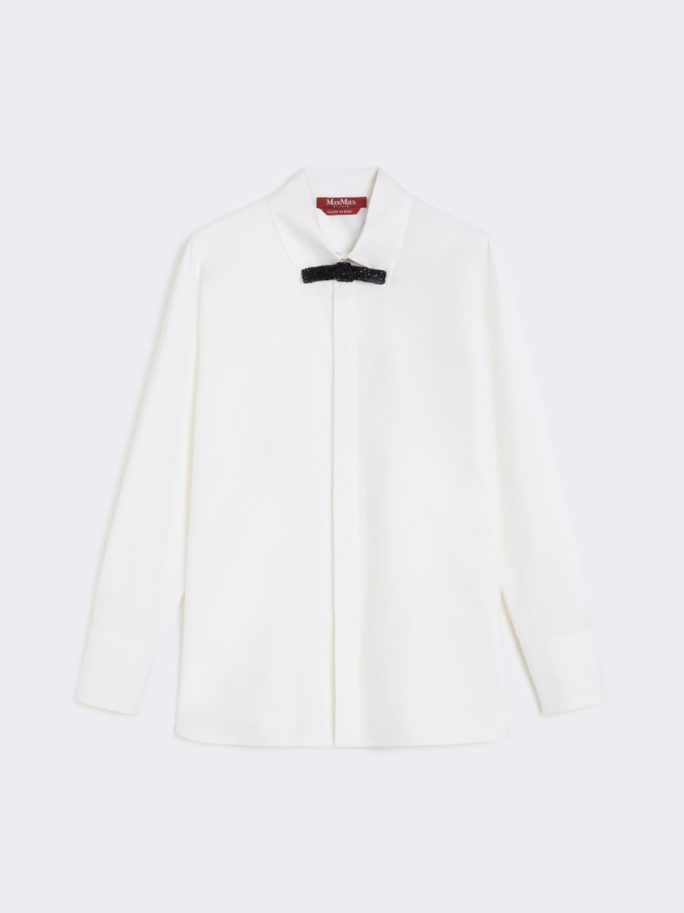 Tシャツ・カットソー Max Mara Studio ROLL - Cotton and silk poplin shirt Roll cotton and silk poplin shirt in white - Max Mara