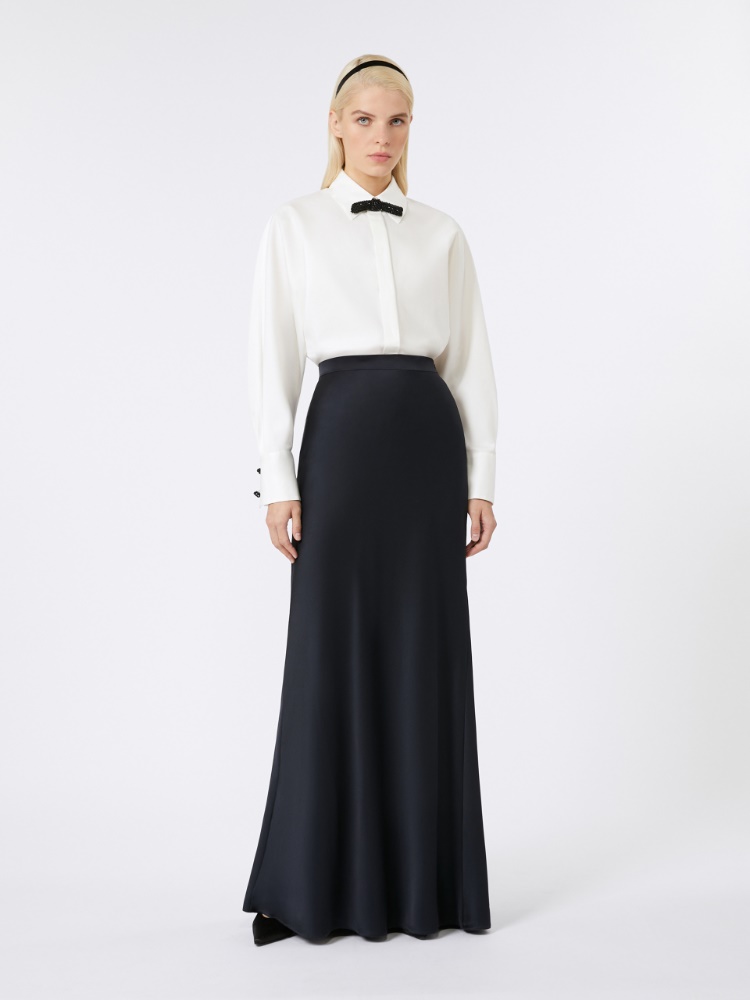 Cotton and silk poplin shirt - WHITE - Max Mara