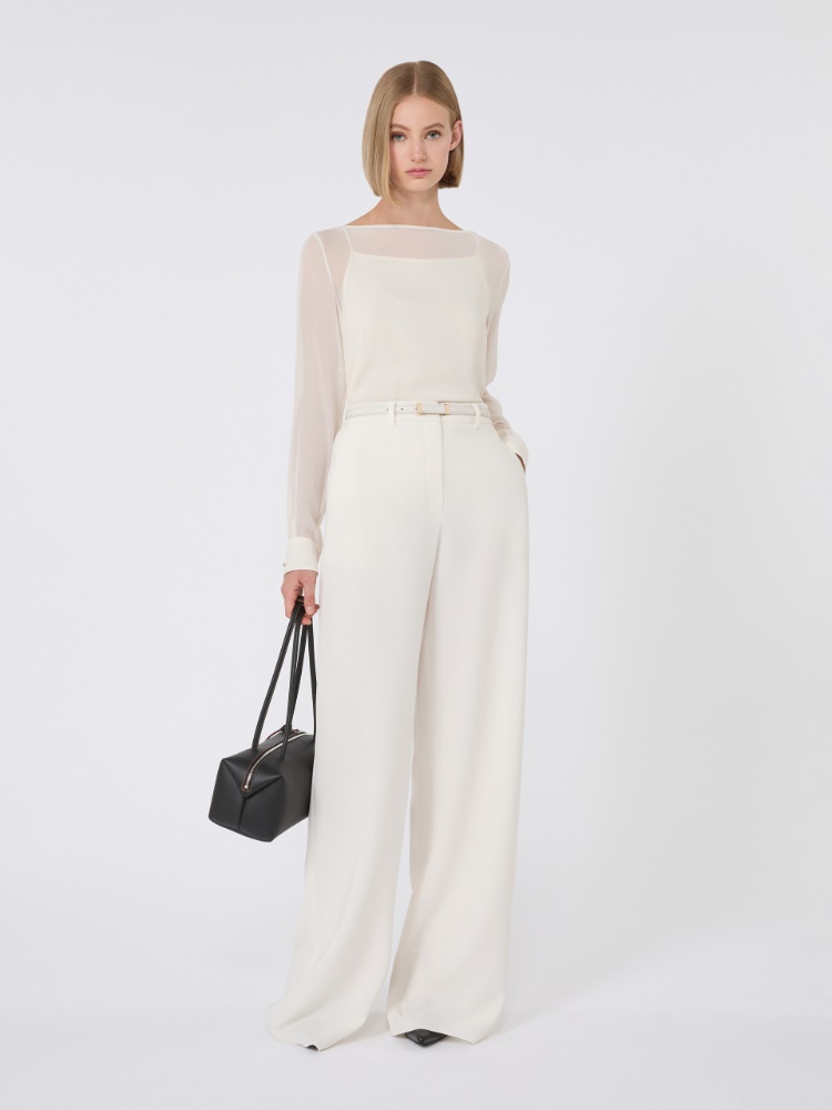 Weite Hose aus Cady - CREME - Max Mara