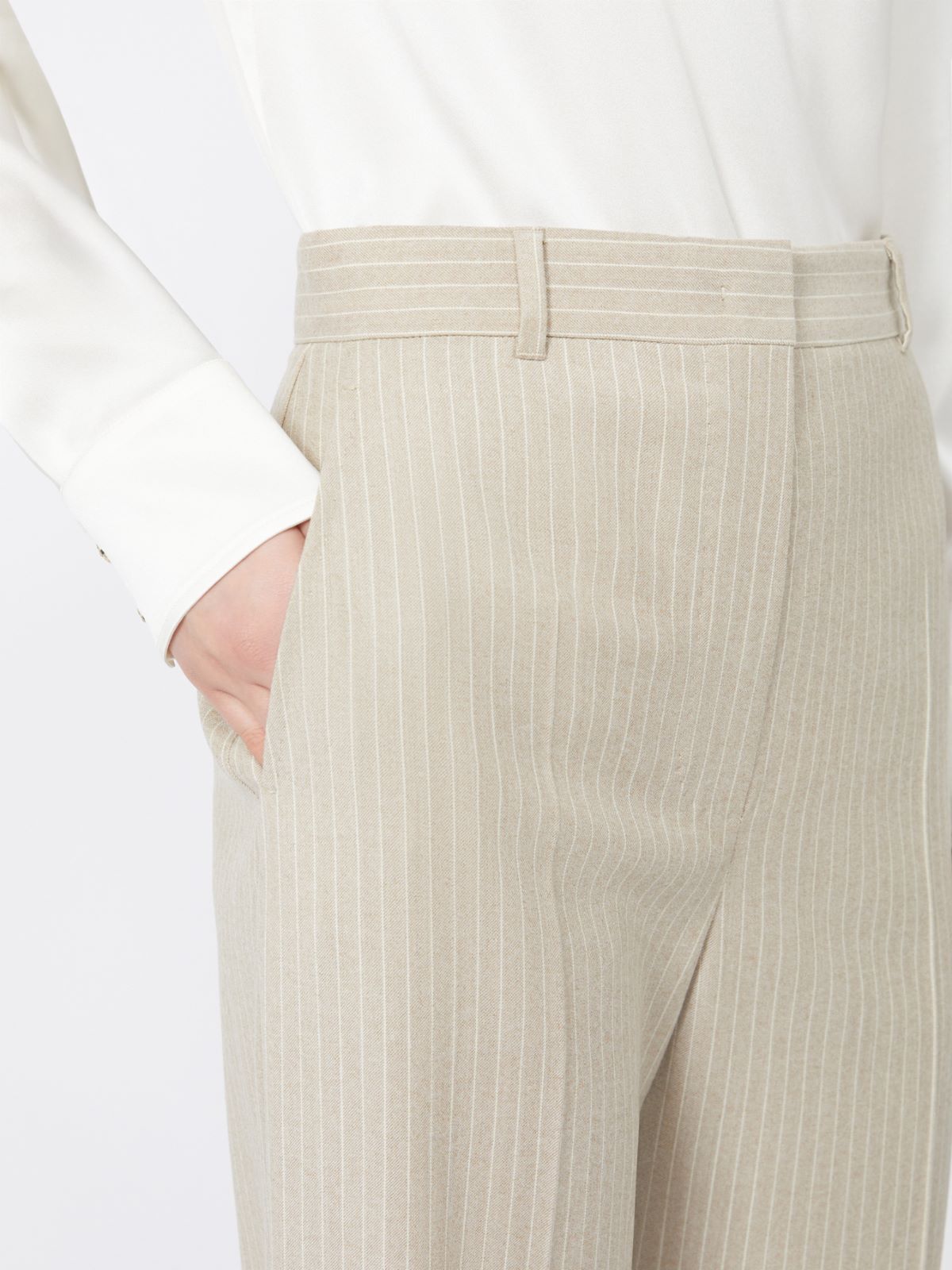Pantalone in lana disegnata - BEIGE - Max Mara - 4