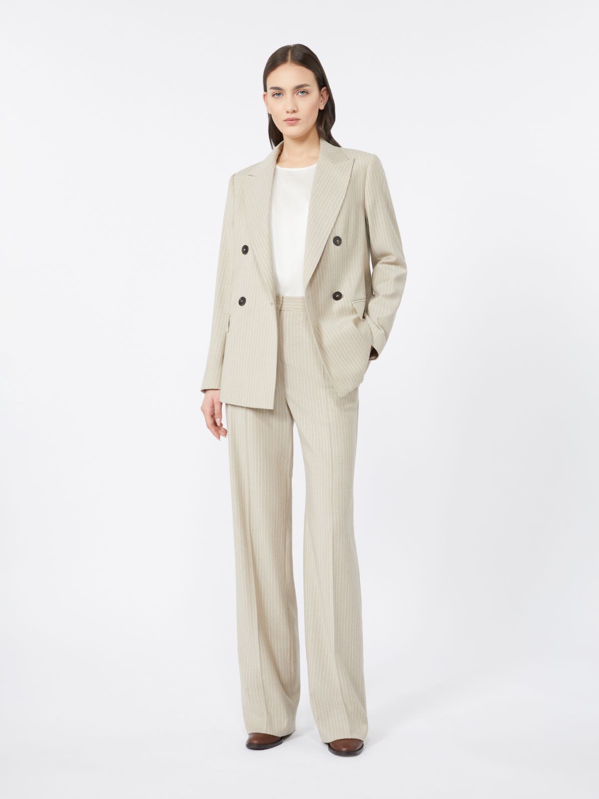 Pantalone in lana disegnata - BEIGE - Max Mara