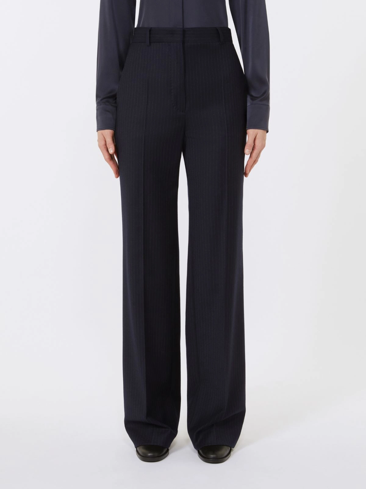 Max Mara Patterned Stretch Wool Trousers