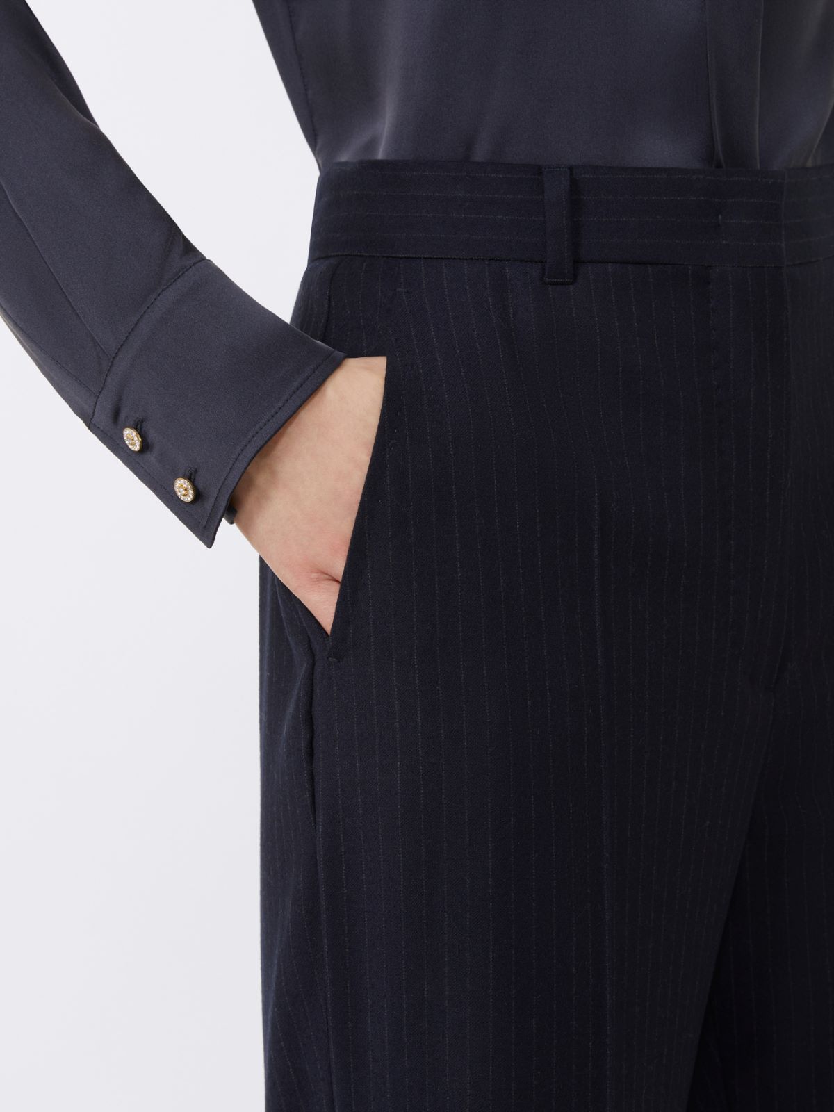 Pantalone in lana disegnata - BLU - Max Mara - 4