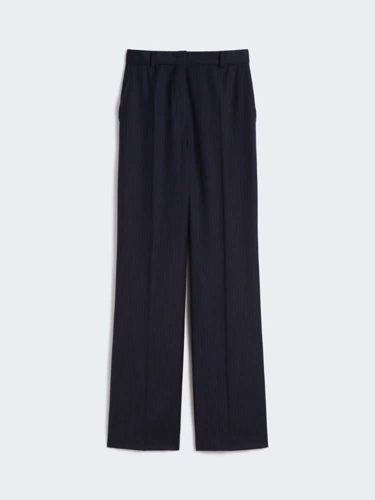 Hose aus gemusterter Stretch-Wolle - BLAU - Max Mara